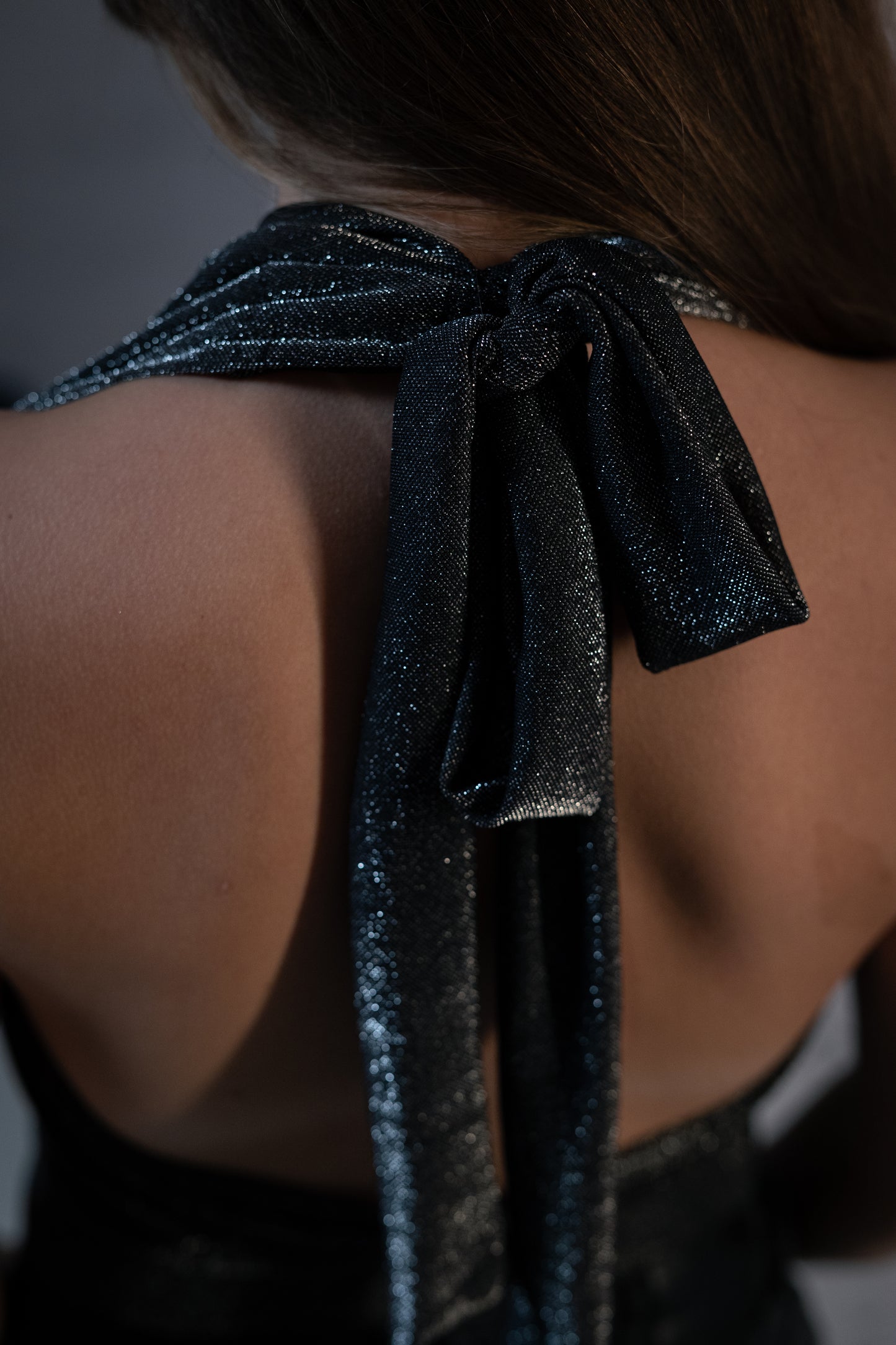 DRAPED SPARKLING TOP / SILVER