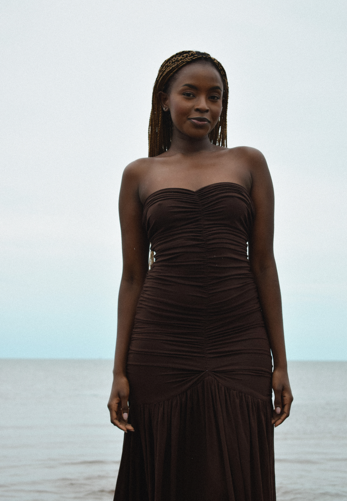ALVA DRESS / MÖRKBRUN