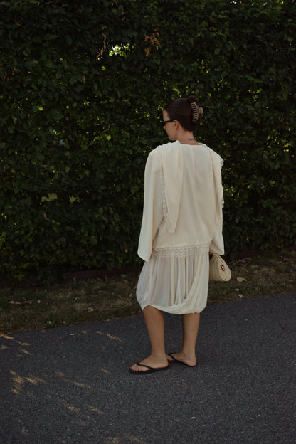 ELLA LACE TOP + SCARF / CREAM