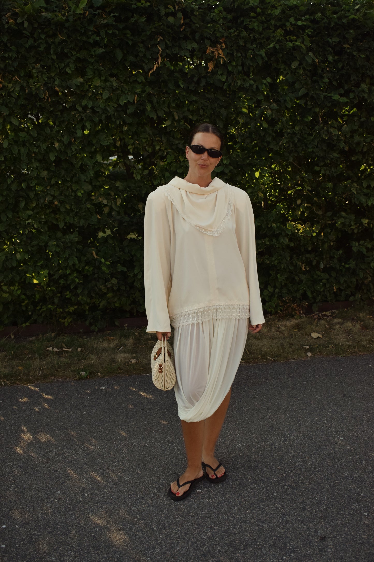 ELLA LACE TOP + SCARF / CREAM