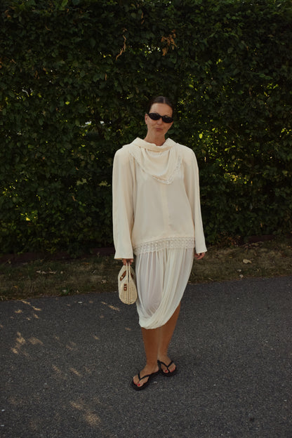 ELLA LACE TOP + SCARF / CREAM