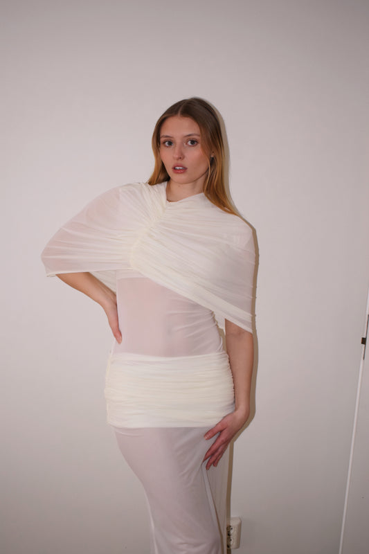 AVA DRESS / OFF WHITE