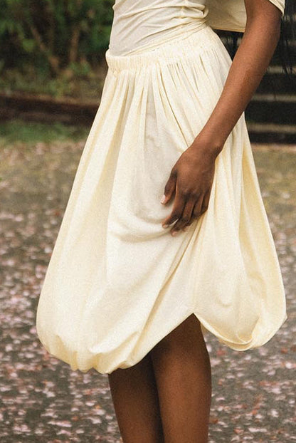 AVA TWISTED SKIRT / BUTTER YELLOW