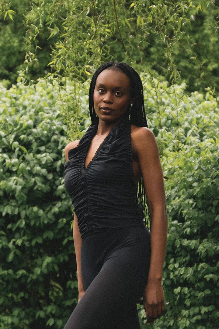 DANI DRAPED TOP / BLACK