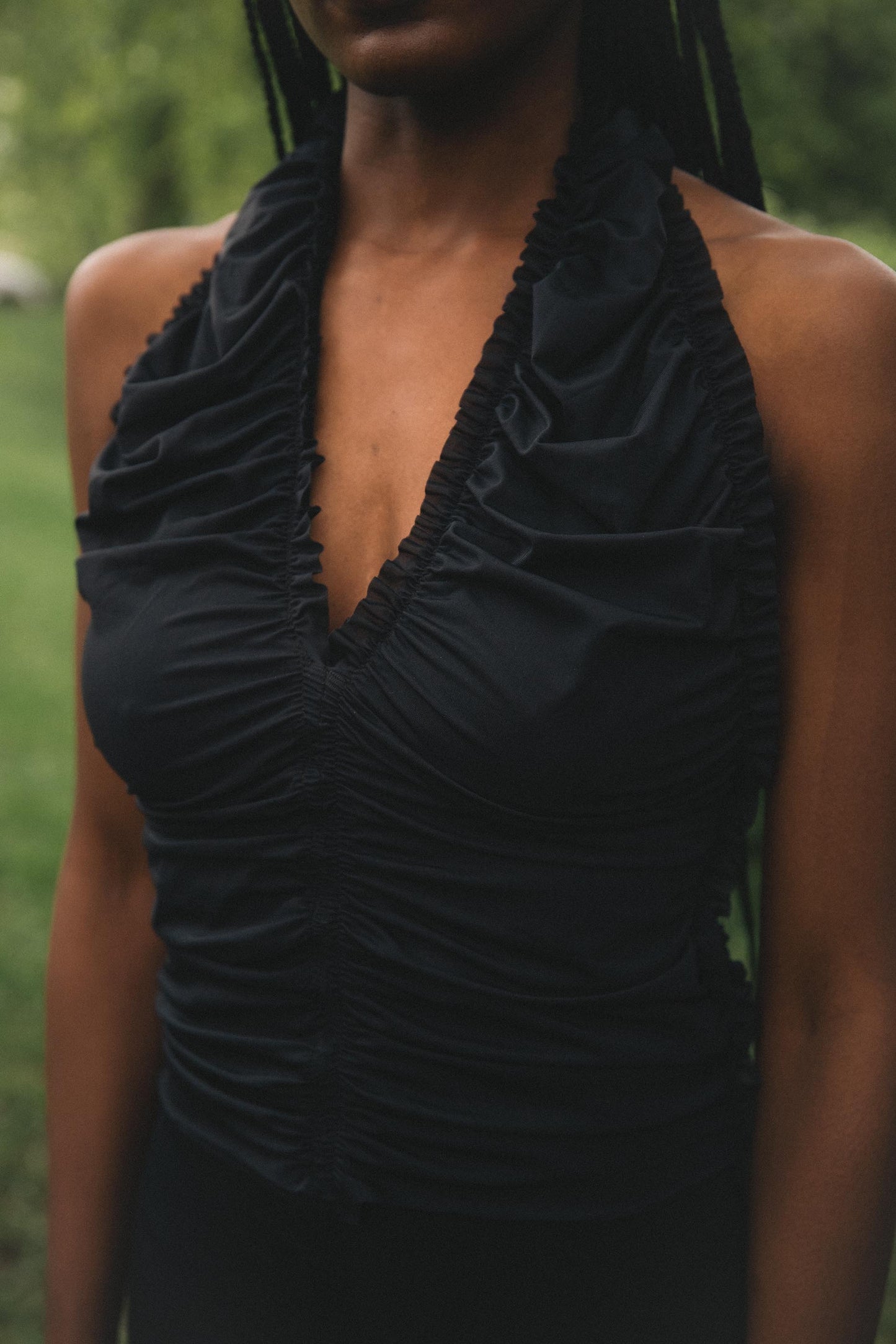 DANI DRAPED TOP / BLACK