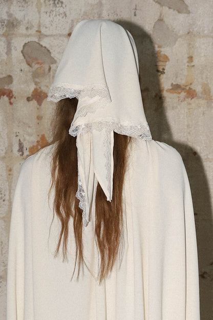 LACE SCARF XL / CREAM