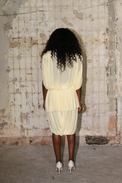 AVA TWISTED SKIRT / BUTTER YELLOW