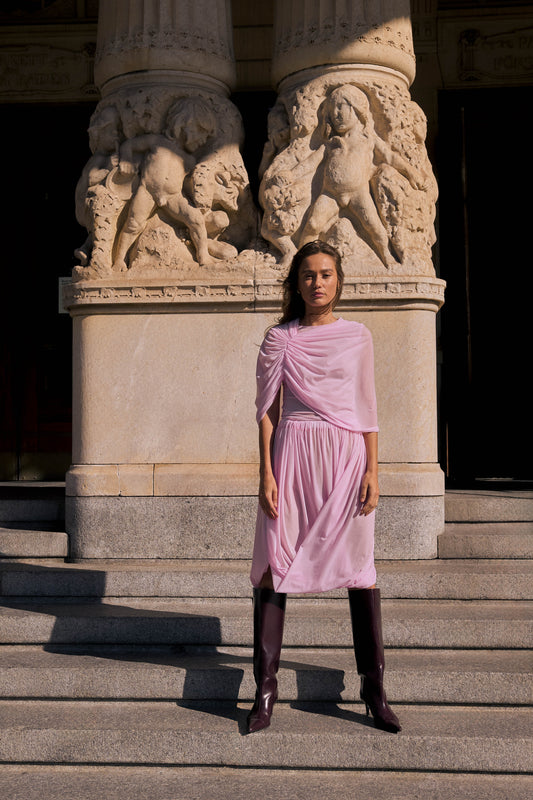 AVA TWISTED SKIRT / PINK