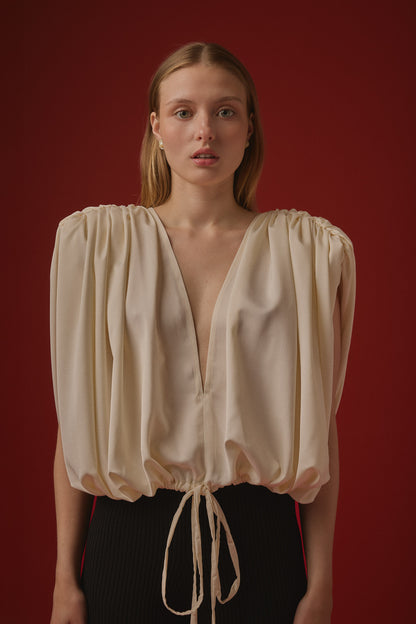 EMMA TIE TOP / CREAM